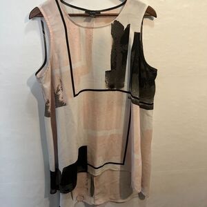 Alfani Women's Sleeveless Geometric Top Size 14 Polyester Classic Elegant